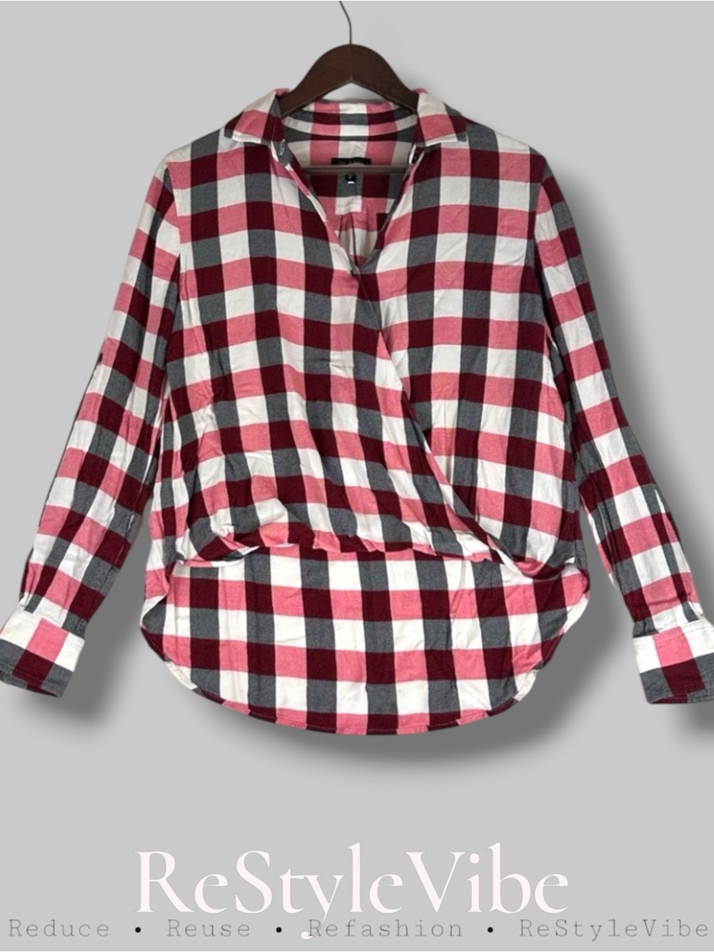 RAG & BONE Women’s Size S Shirt Top Blouse Plaid Long Sleeve V-Neck Style